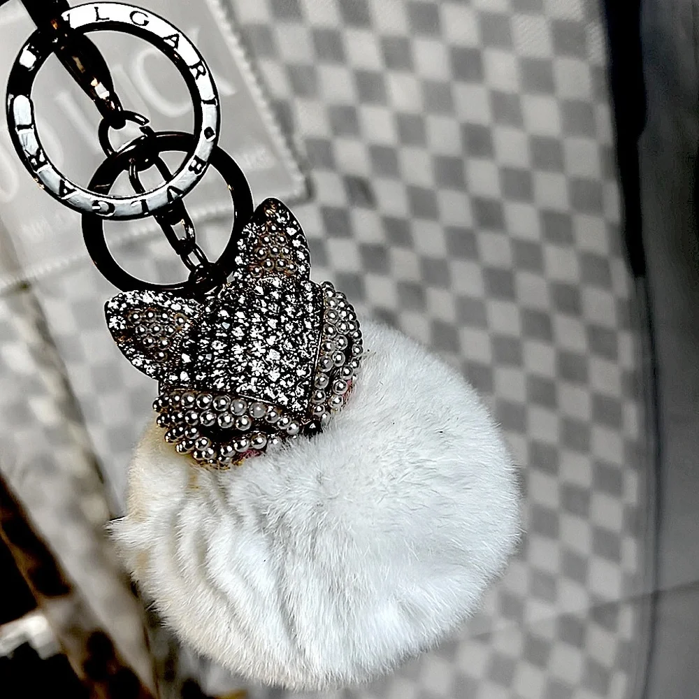 BVLGARI BVLGARI KEYRING silver 925 unisex minimalist logo Auth.